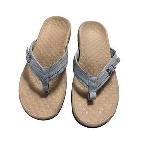 Vionic Womens Blue Tide Patty Sandals Size 8 Orthotic Arch Support Slip On Thong